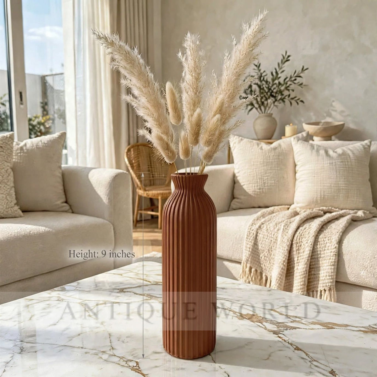 Luxury Tall Ribbed Decorative Floor Vase