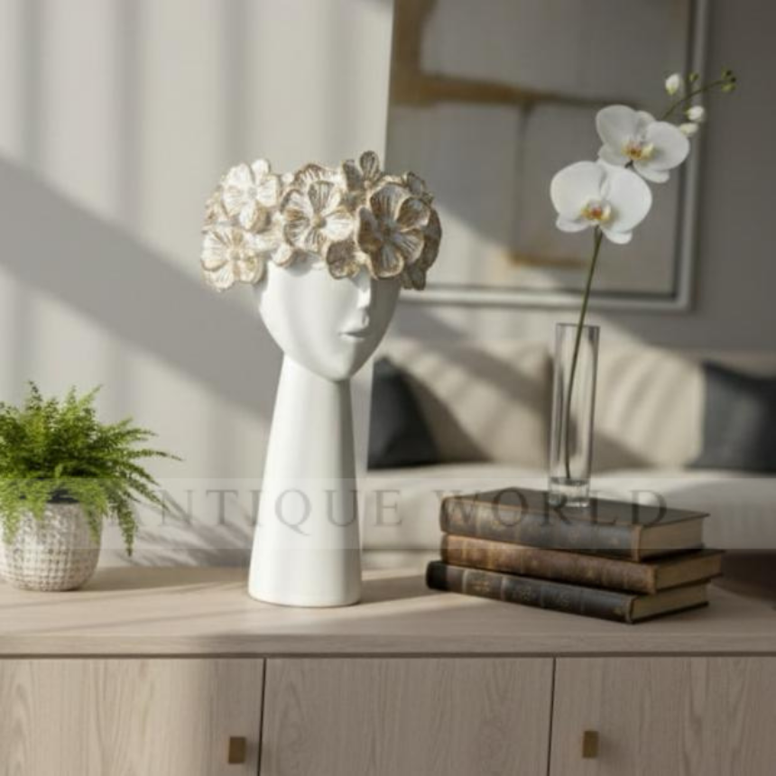 Nordic Floral Head Sculpture