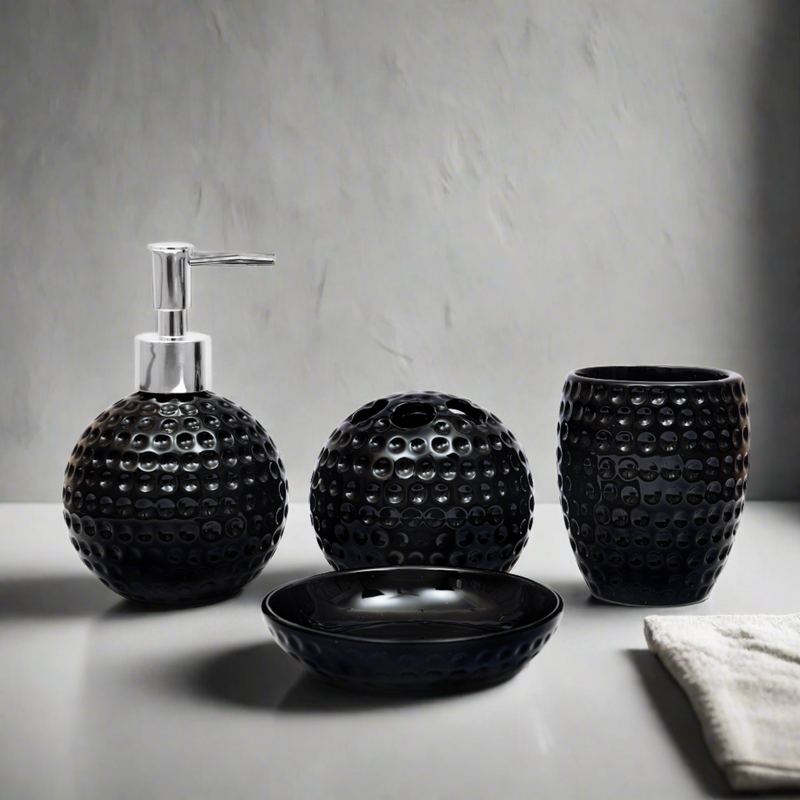 Dots Carved Bathroom Accessories Set