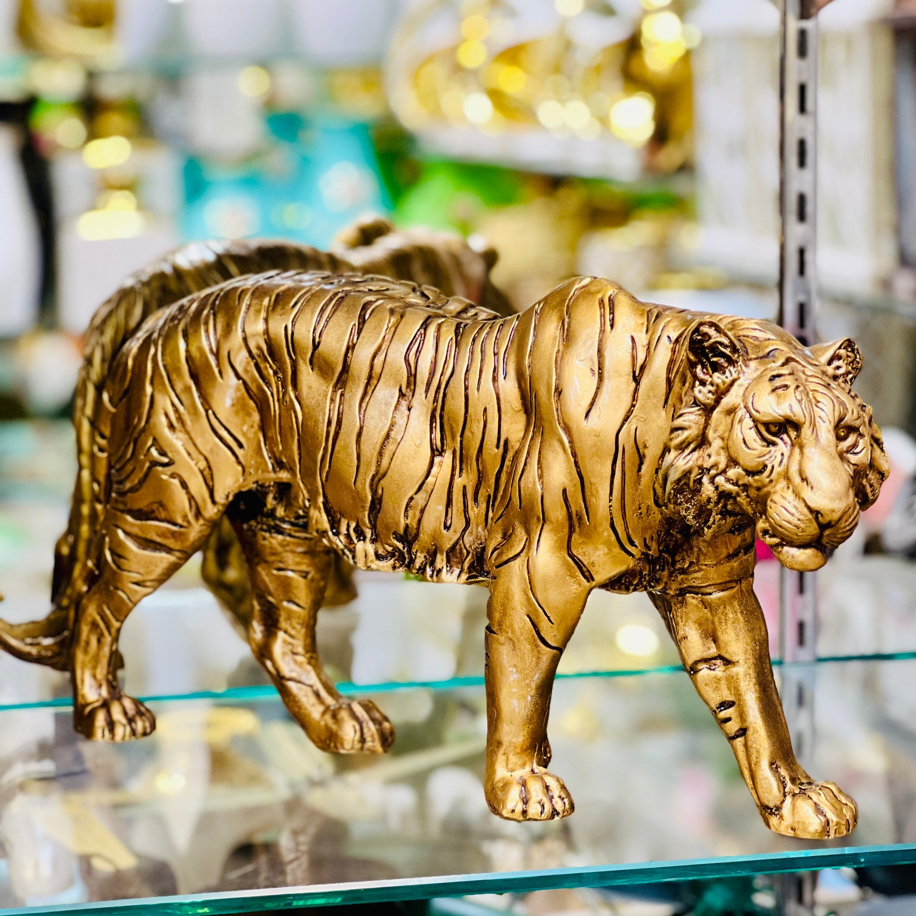 Golden Tiger Resin Statues for Home Indoor Office