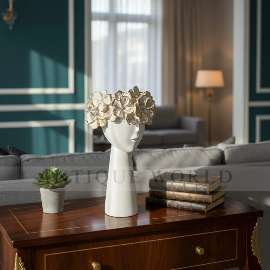 Nordic Floral Head Sculpture