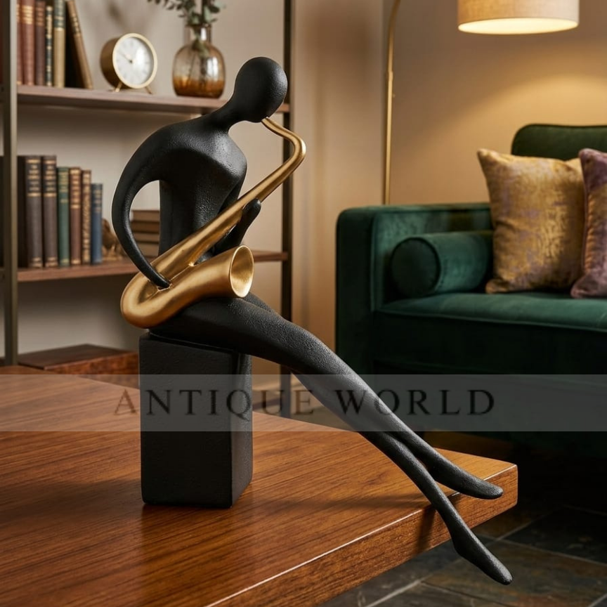 Modern Abstract Saxophone Player Resin Showpiece”