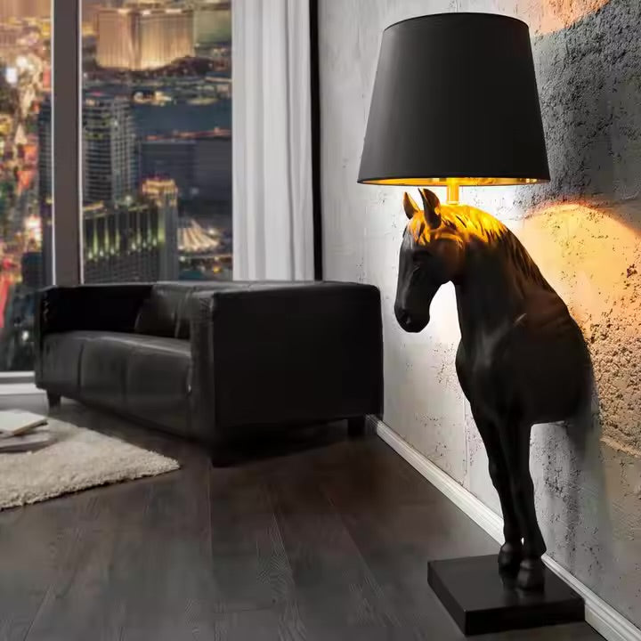 Resin Horse Statue Floor Lamp