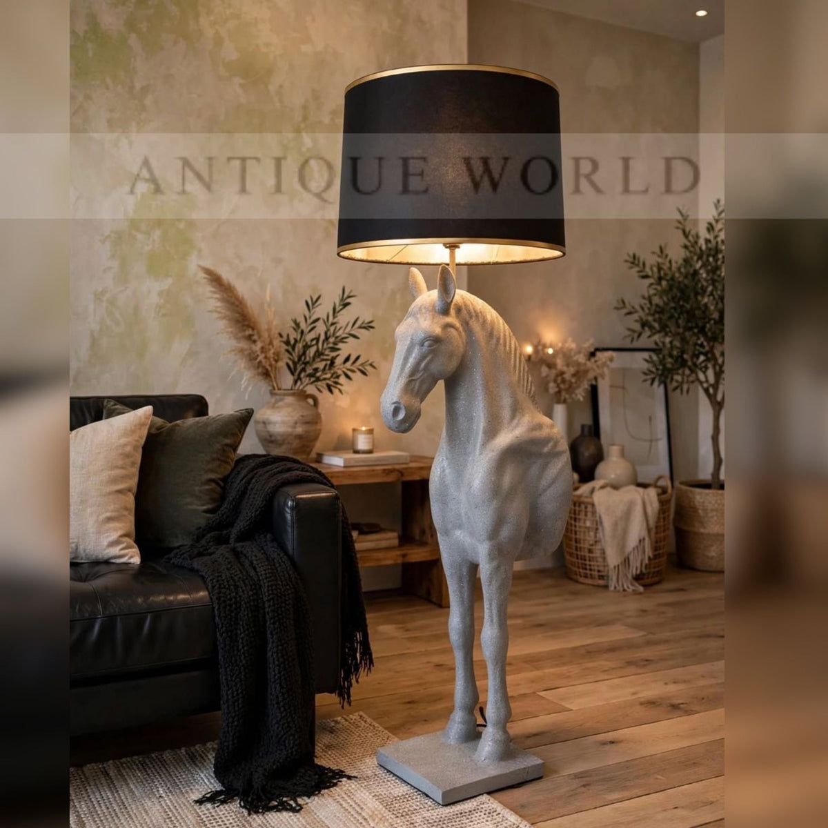 Luxury Horse Floor Lamp with Equestrian Sculptural