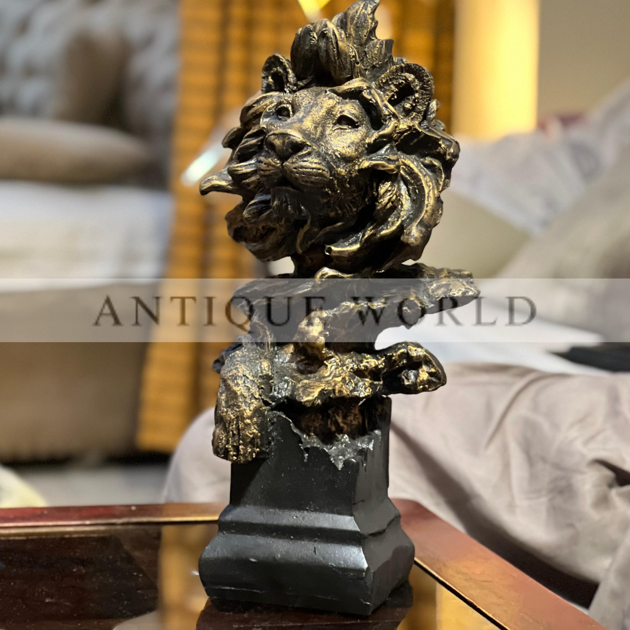 Elegant Antique Lion Sculpture