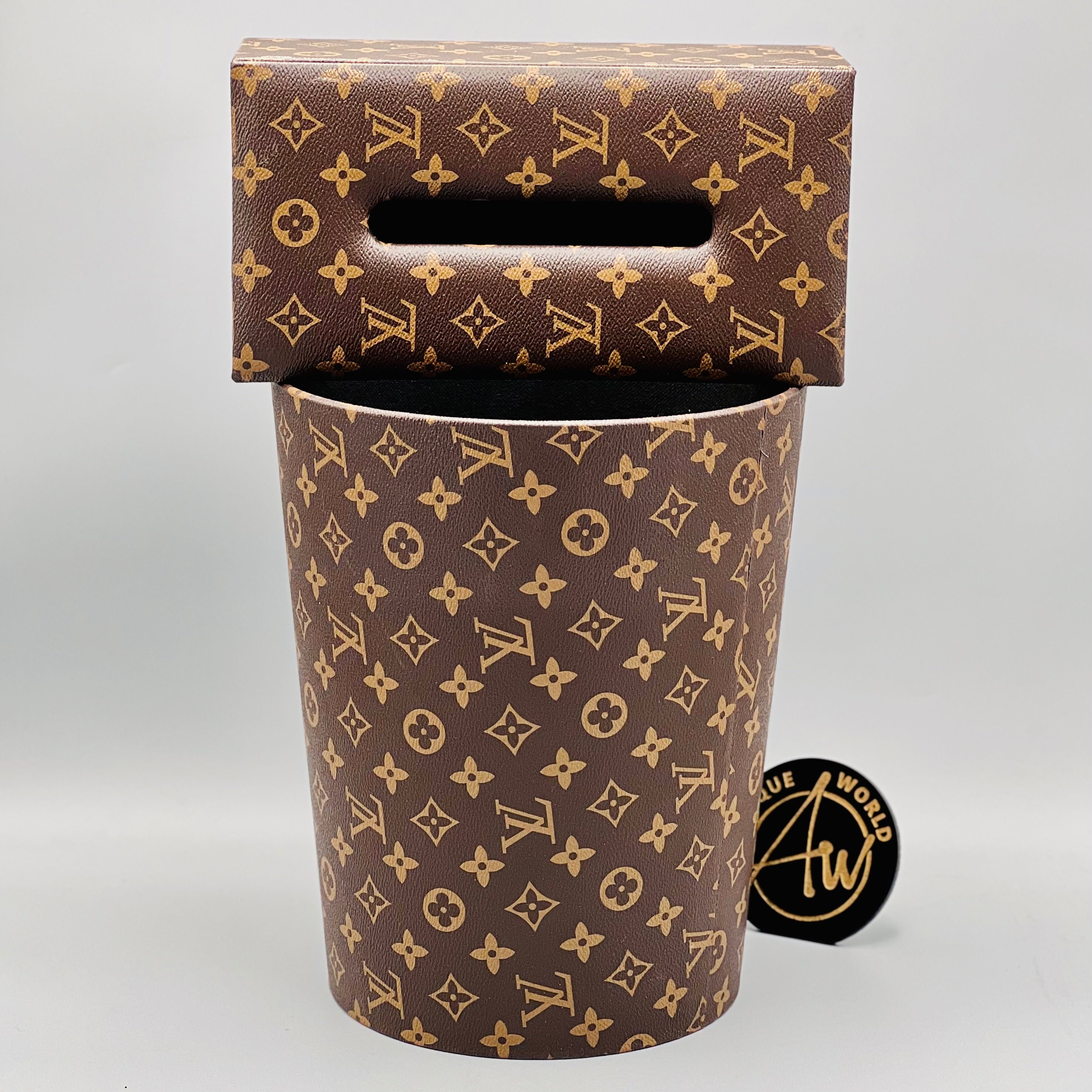 Louis  Vuitton Monogram Round Basket and Tissue Box Set