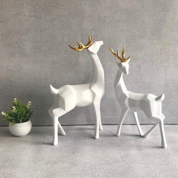 Pair of Rudolph Rein Deer Sculpture
