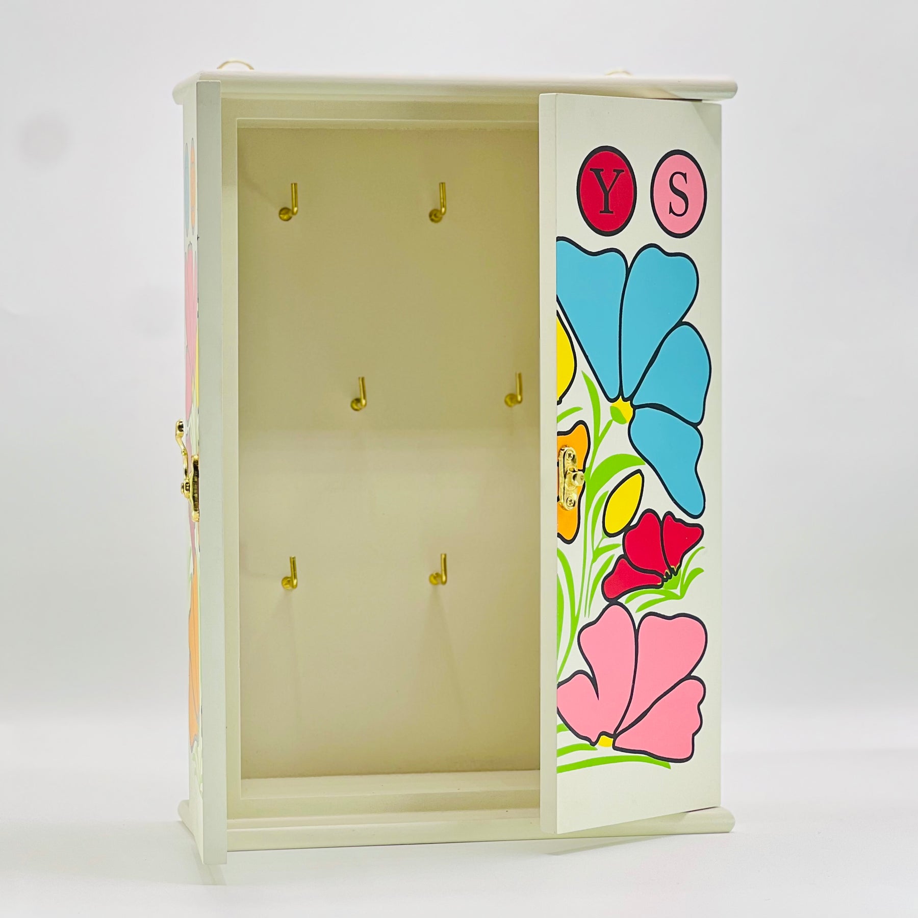 Floral Colourfull Wooden Key Holder