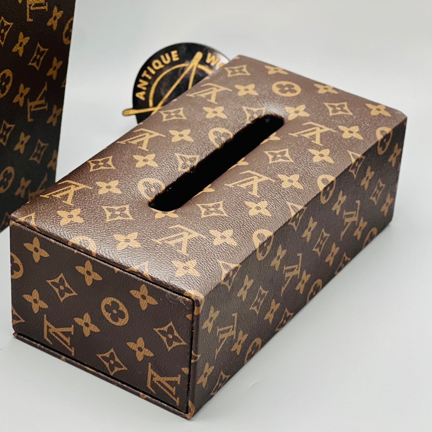 Louis Vuitton Monogram Square Basket and Tissue Box Set