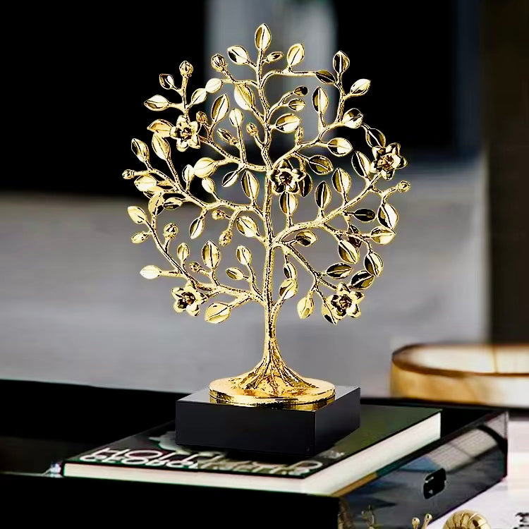 Metal Gold Tree ē Marble Base Ornament