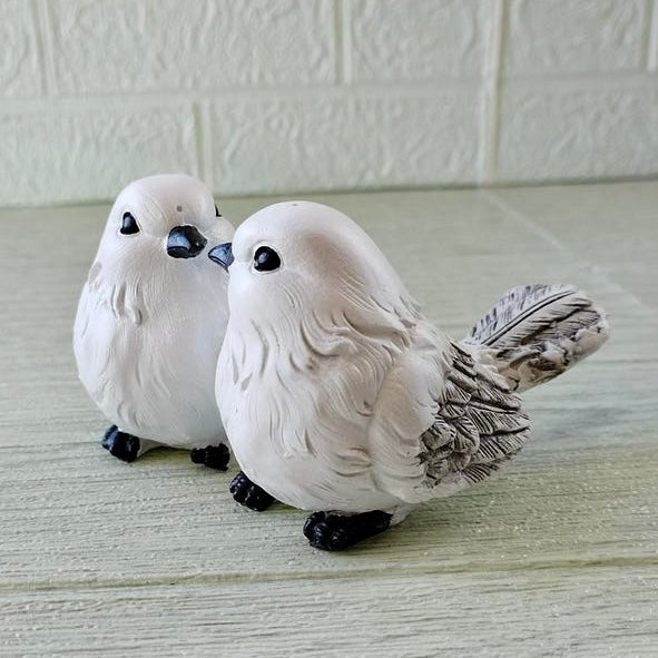 Winter Love Pair Birds Scultpure