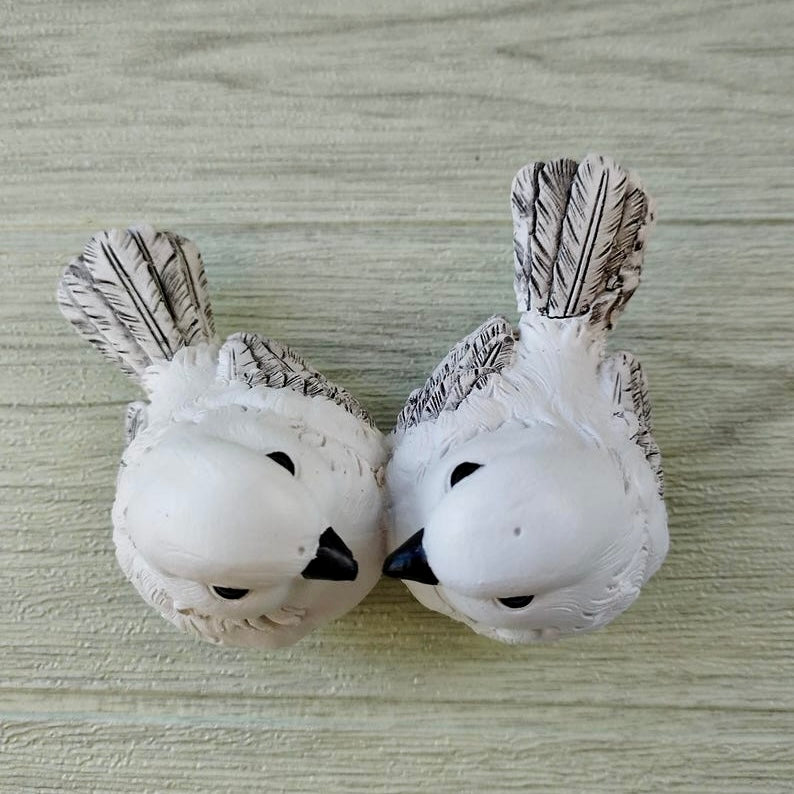 Winter Love Pair Birds Scultpure