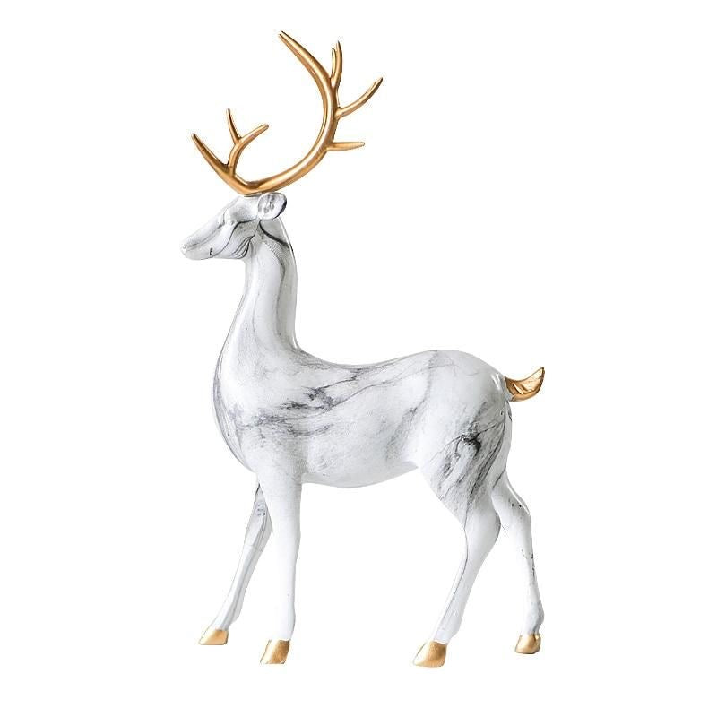 Imitation Marble Deer Ornament ( set of 2 )