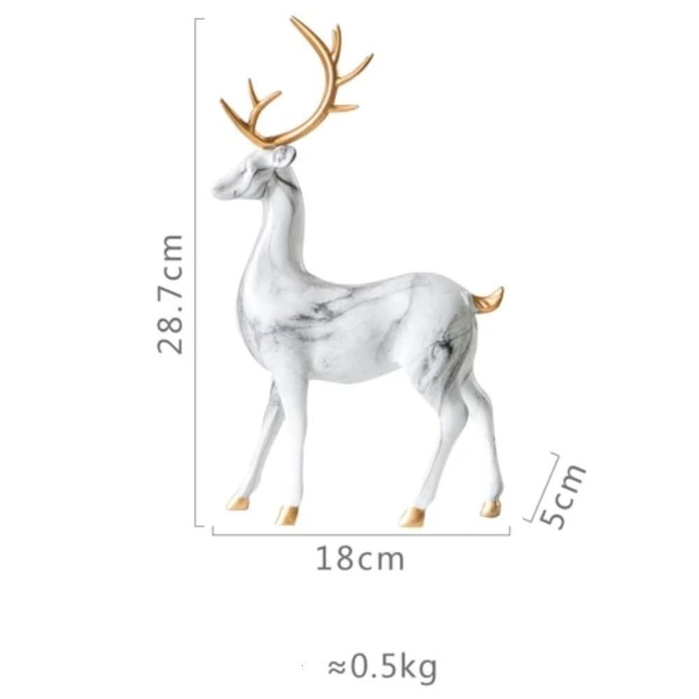 Imitation Marble Deer Ornament ( set of 2 )