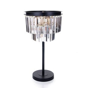 Modern 3 Tier Circular Crystal Table Lamp in Gold