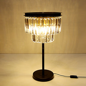 Modern 3 Tier Circular Crystal Table Lamp in Gold