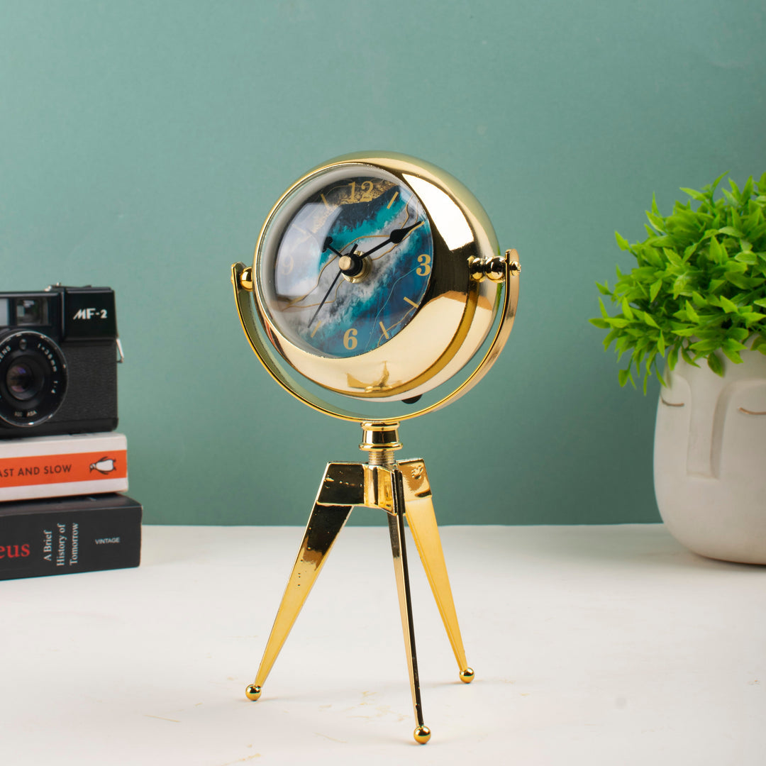 Golden Tripod Clock 20 cm