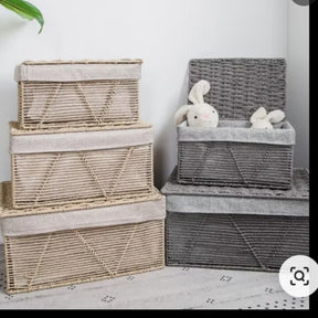 Handcraft Woven Storage Basket ( 3pc set )