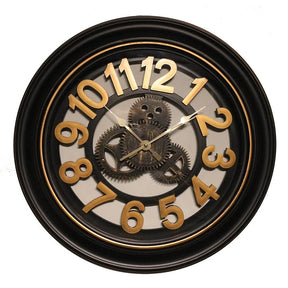 Brown Gears Wall Clock