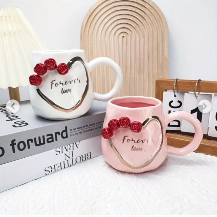 Ceramic Cup With Heart Design 1pc