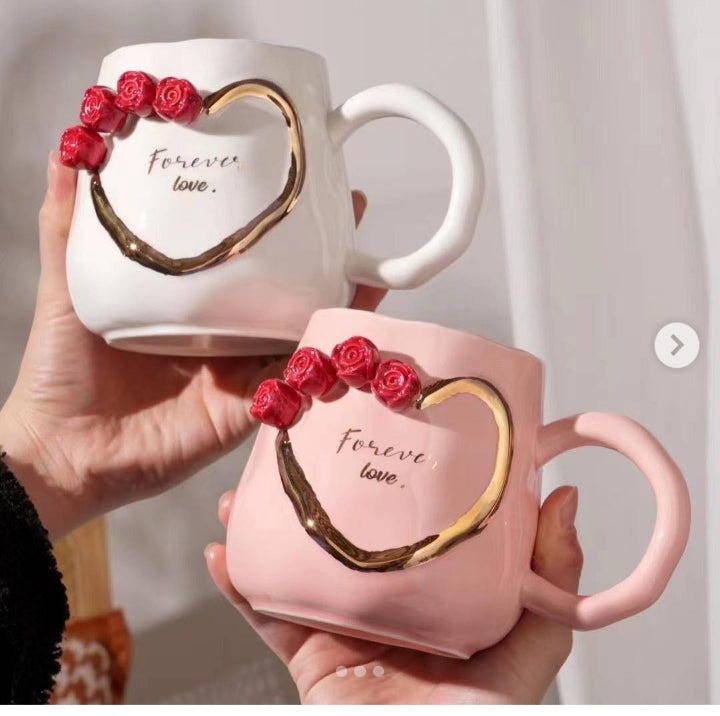 Ceramic Cup With Heart Design 1pc