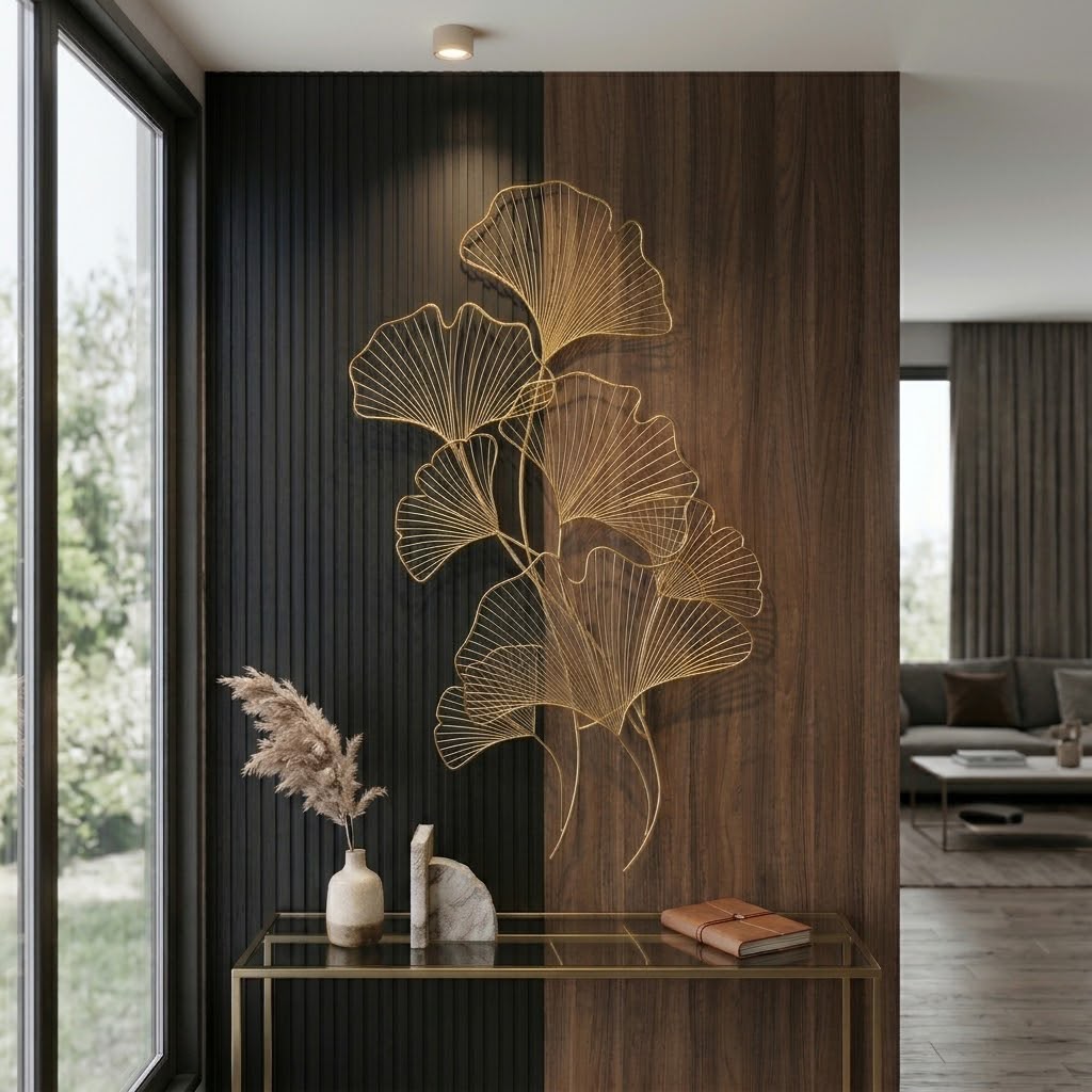 Golden Ginkgo Bloom Elegance Wall Art