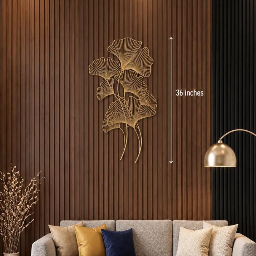 Golden Ginkgo Bloom Elegance Wall Art