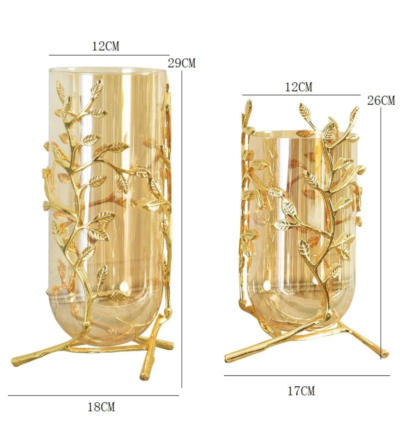 Light luxury glass vase 
(Set Of 2)