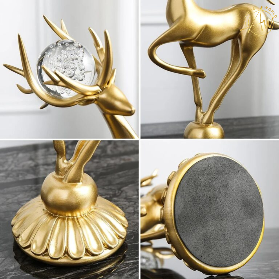Resin Deer Statue Sculpture ( Pair )