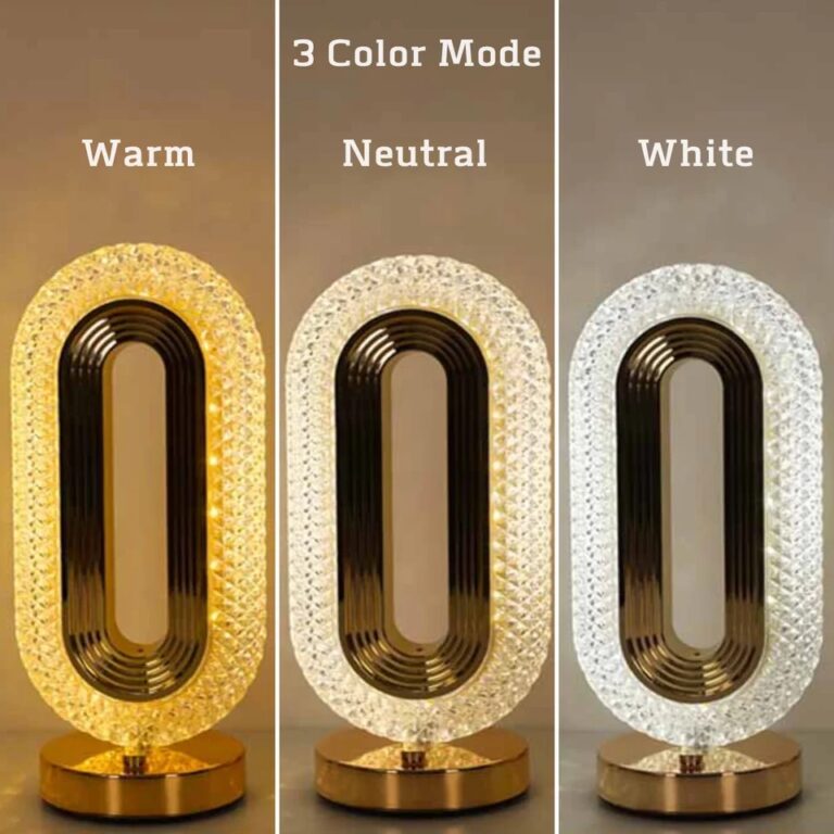 Modern Luxury Oval USB Rechargeable Crystal Table Lamp