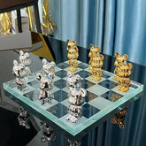 Luxury Chess Game Board With Gloomy Bear Pieces