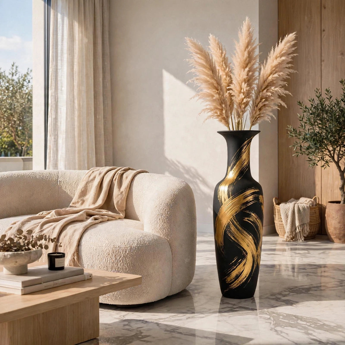 Ivory Heritage Floral Urn Vase