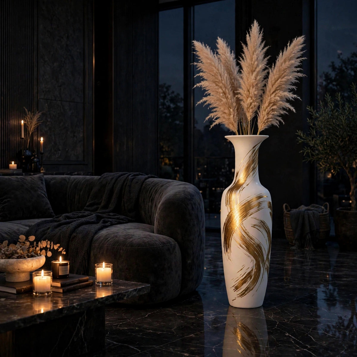 Ivory Heritage Floral Urn Vase