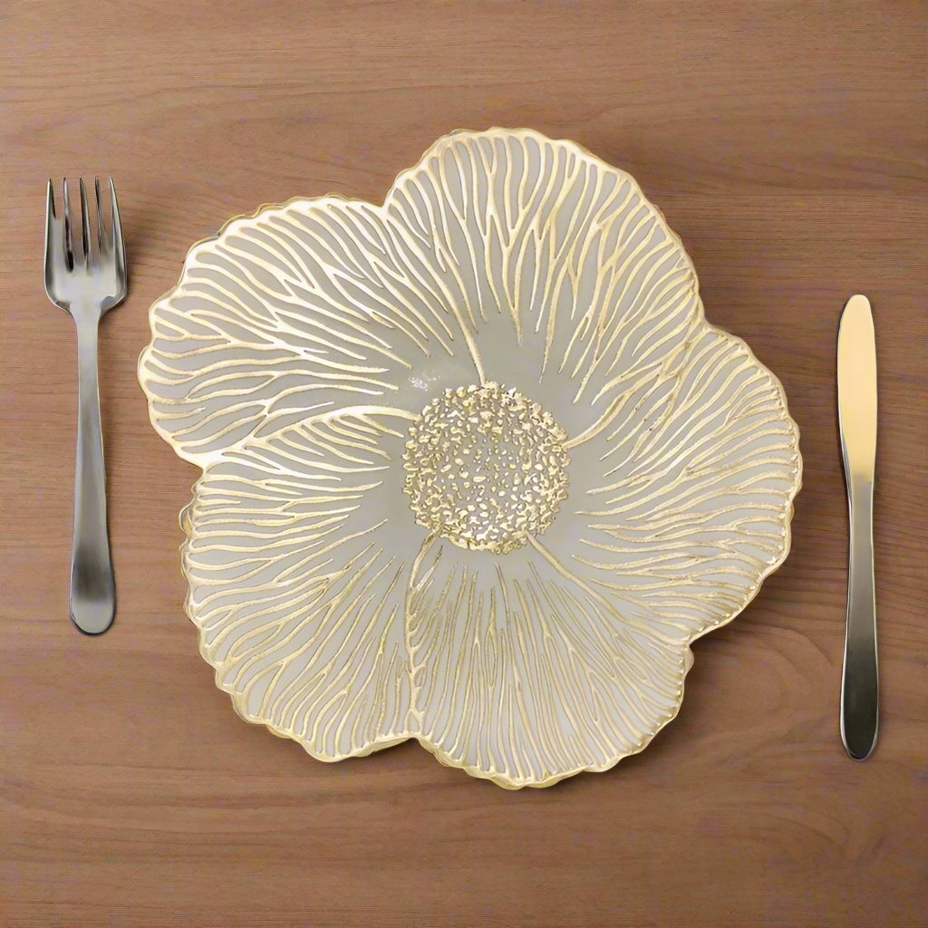 Gold Round Flower Shape Placemats (Set of 2)