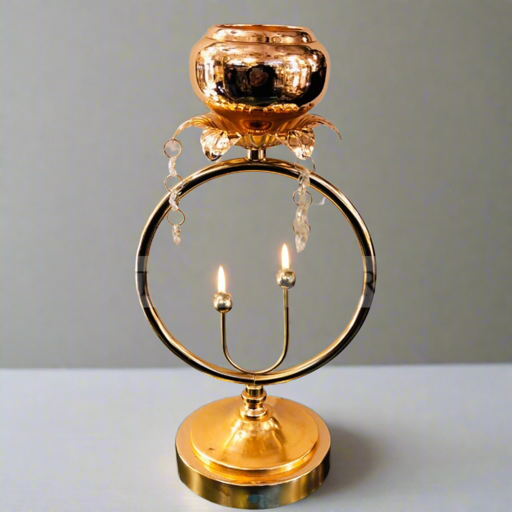 Medallion Metal Candle Stand