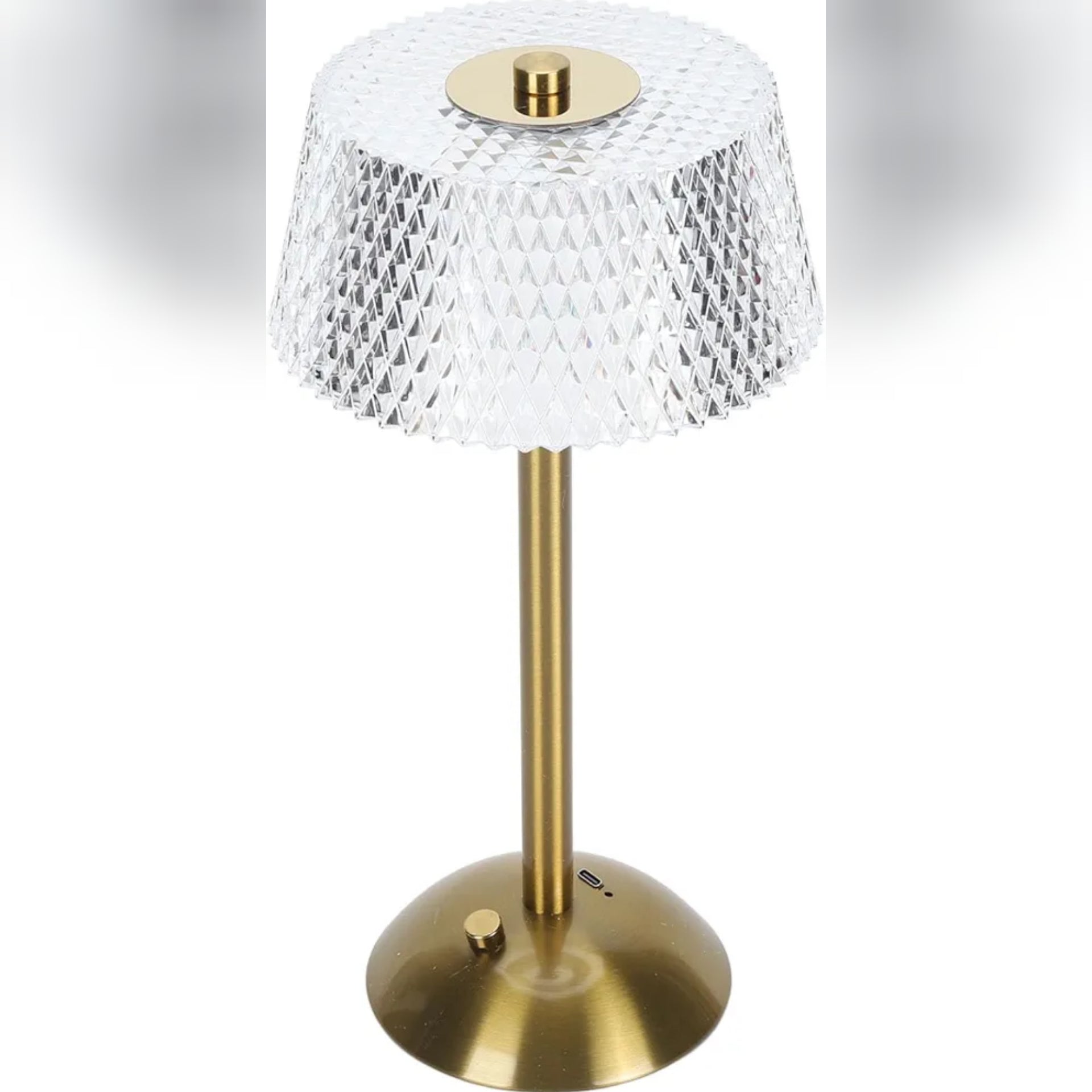 Cordless Lamp Touch Dimmable Crystal Lamp 3 Colours