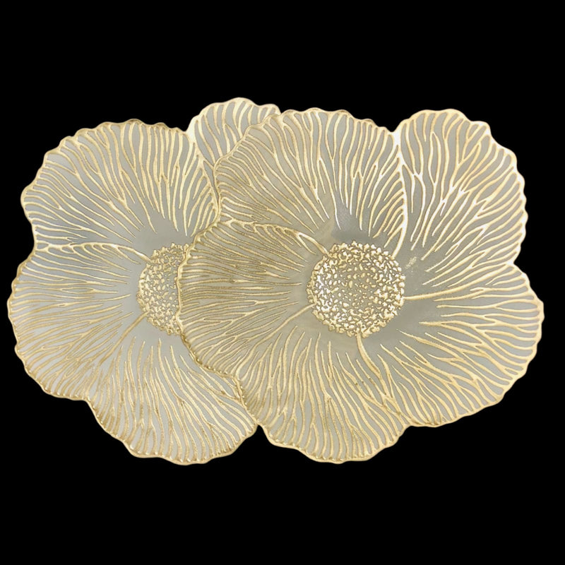 Gold Round Flower Shape Placemats (Set of 2)