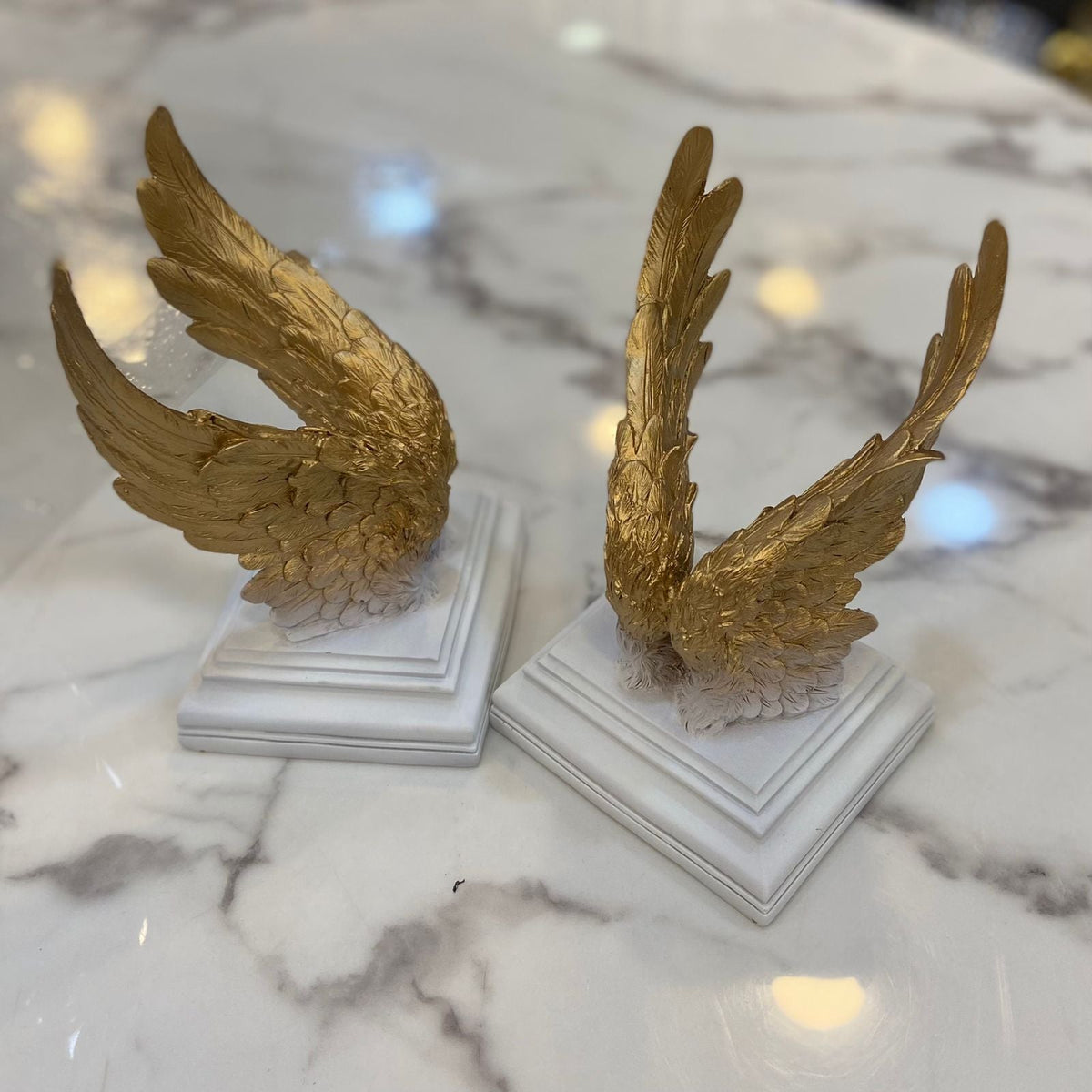 1 Pair WINGS bookends Golden&white