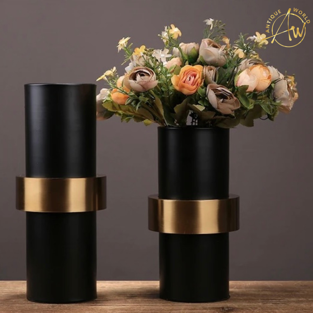 Europese Modern Eenvoudige Black Metal Flower Vase Decor (1 Pc )