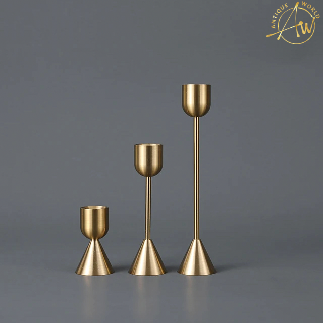 European Gold Candle holder(Set Of 3)