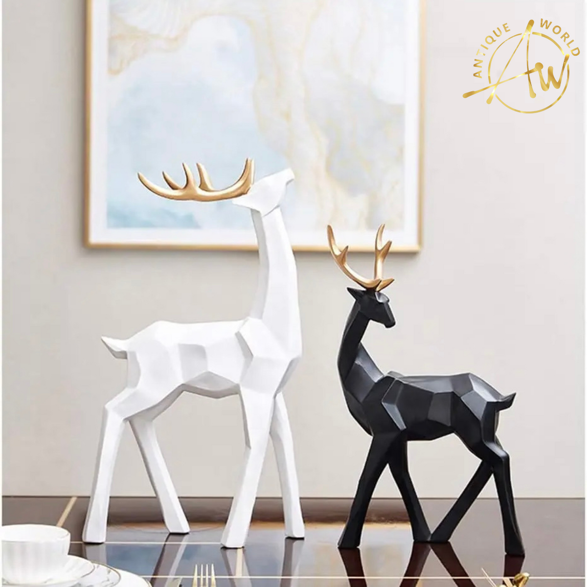 Pair of Rudolph Rein Deer Sculpture