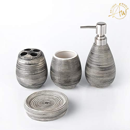 Black Textured Bathroom Set(4 PCs)