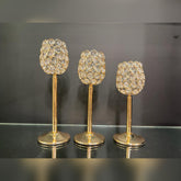 Gold Stemmed Crystal Candle Holder