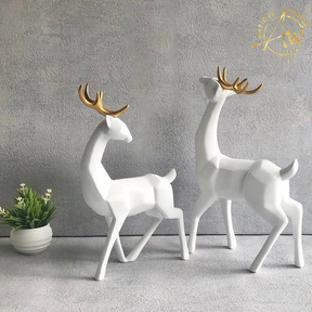 Pair of Rudolph Rein Deer Sculpture