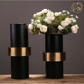 Europese Modern Eenvoudige Black Metal Flower Vase Decor (1 Pc )