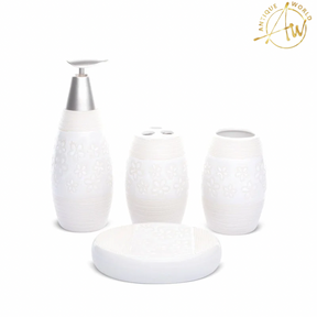 Floral Design Bathroom Set