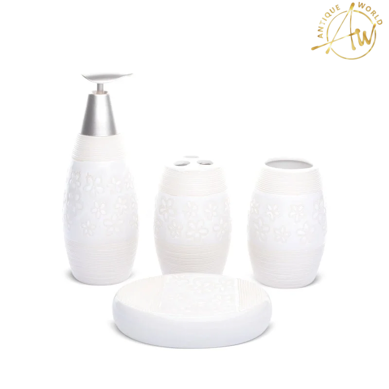 Floral Design Bathroom Set