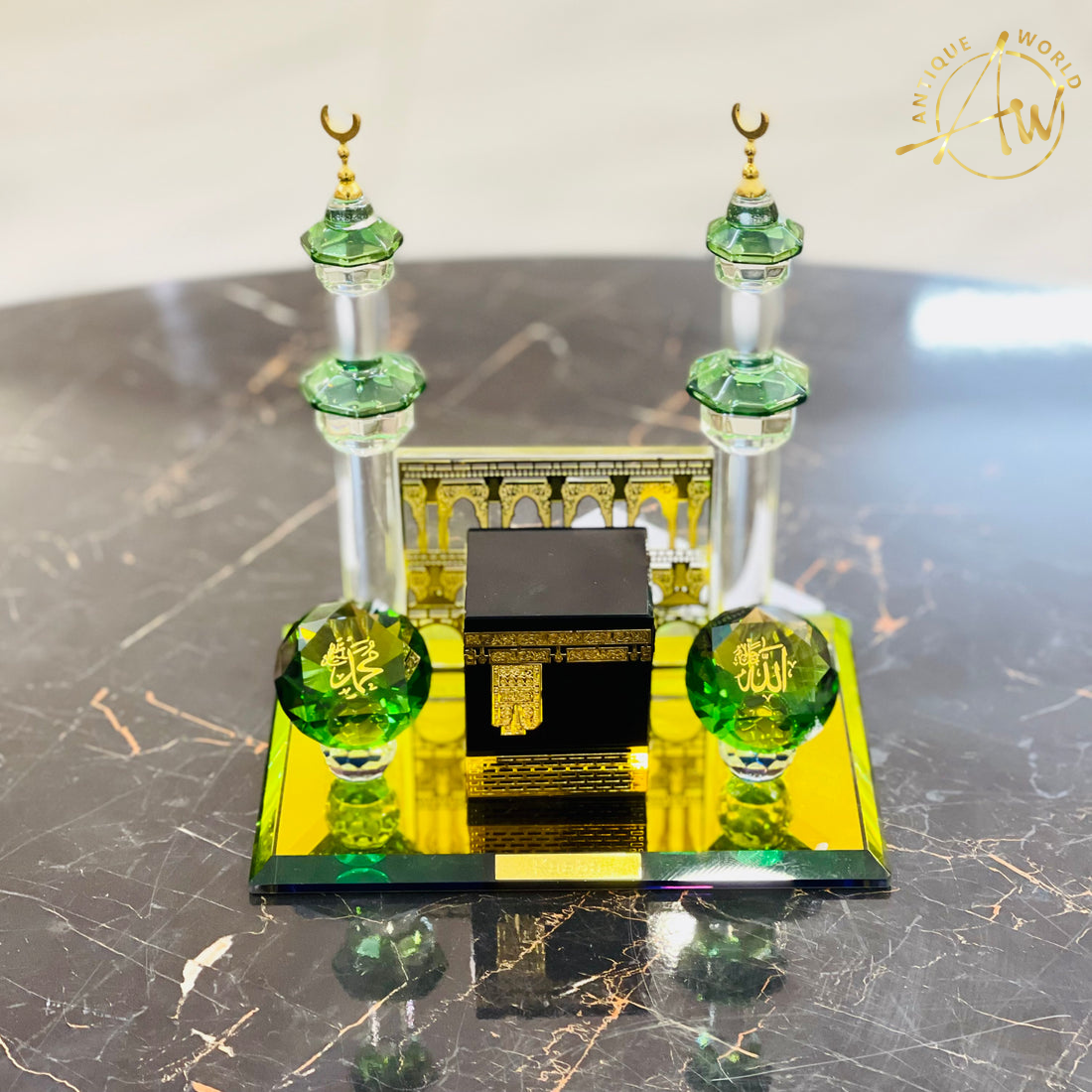 Crystal Glass Decorative Kaaba Mecca Showpiece