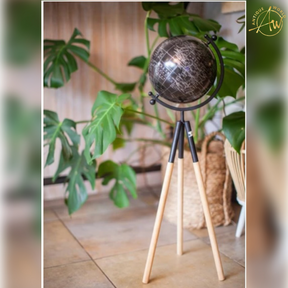 Wooden Tripod World Globe