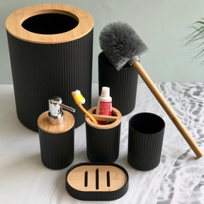 4 PCs Matt Black Bath Set